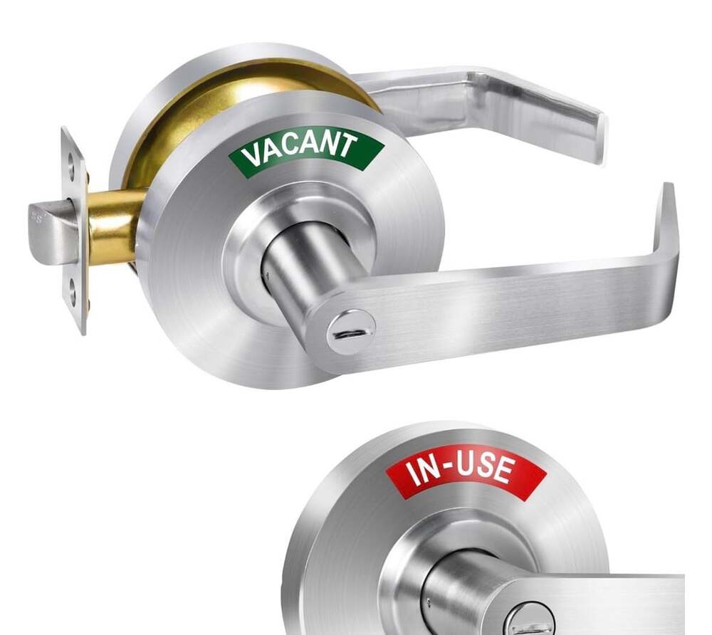 Crystmetal Large Indicator Privacy Lever Lock Satin Chrome